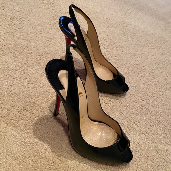 Christian Louboutin Patent Leather Slingback Pumps - Picture 3 of 11